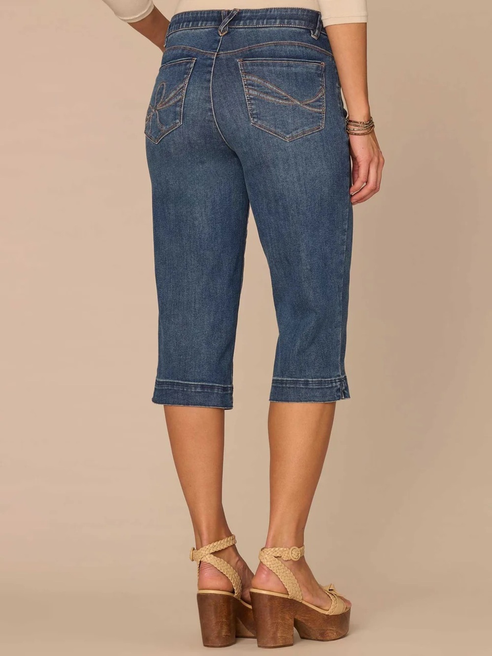 NWT Democracy Ab Solution 3D Embroidered Bow Skimmer Jeans - Picture 4 of 16